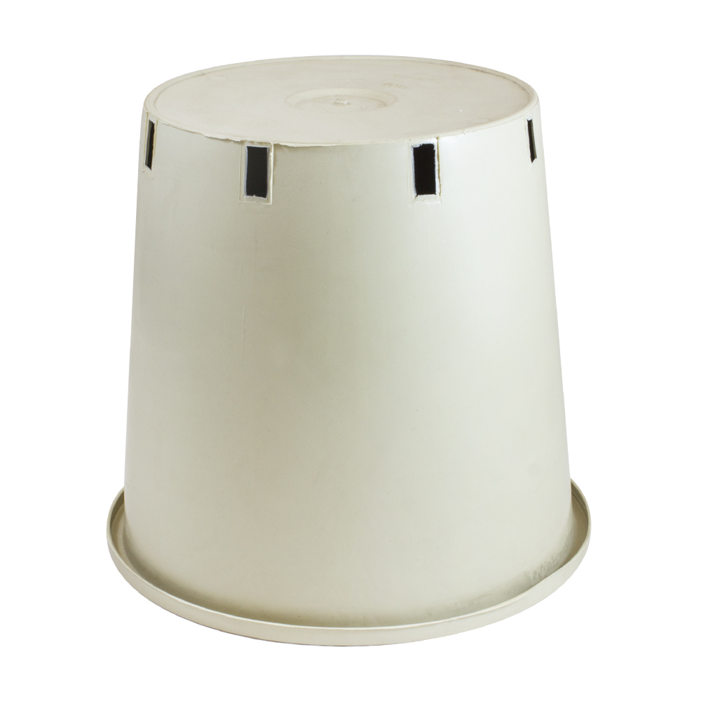 Maceta redonda 24 x 24 x 25 cm (10L) blanca - Imagen 2
